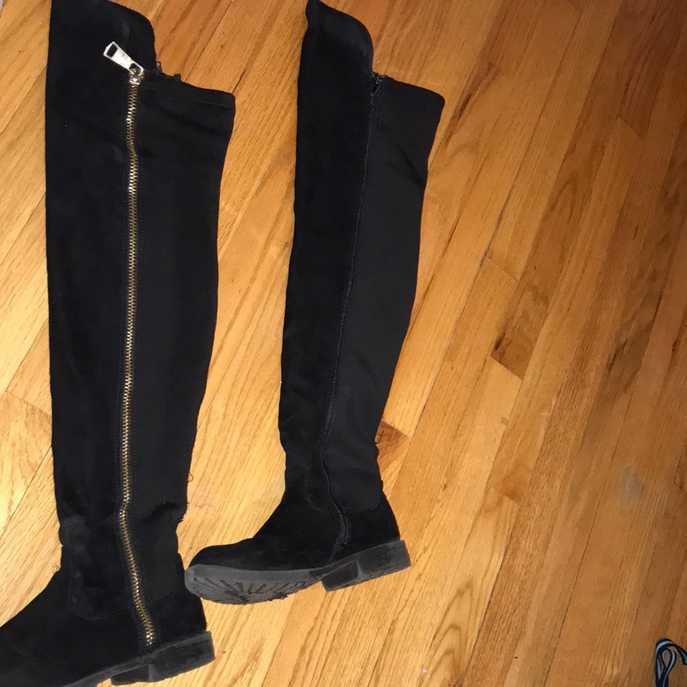 Black knee high boots