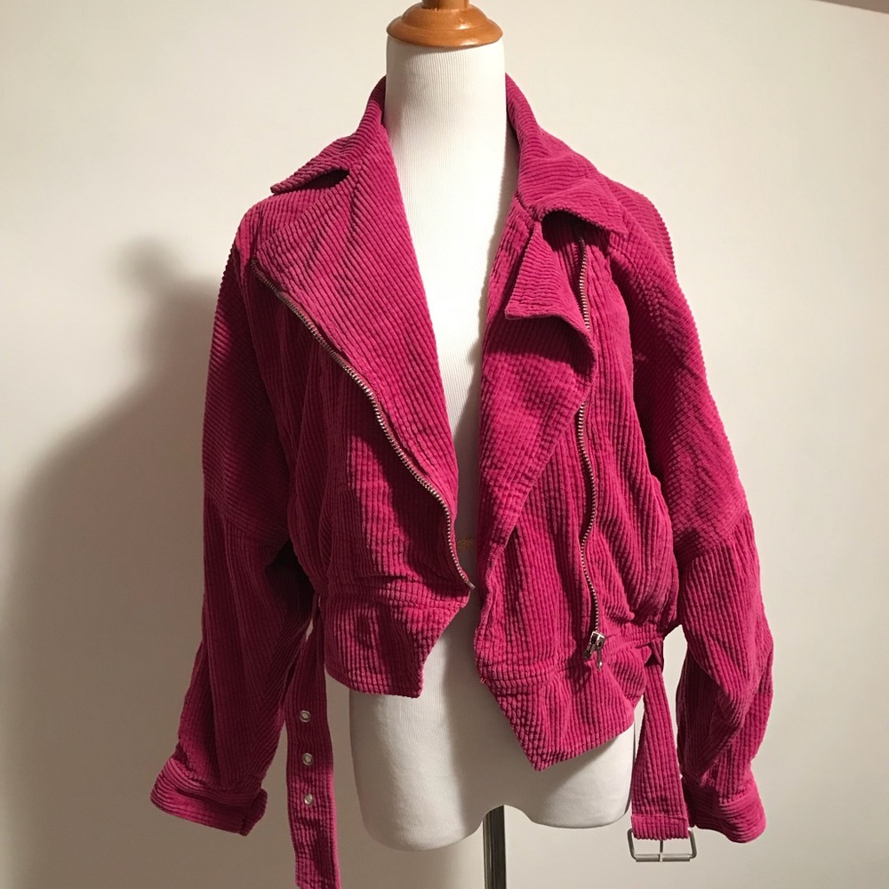 NWT Free People slouchy dolman moto orchid size XS
