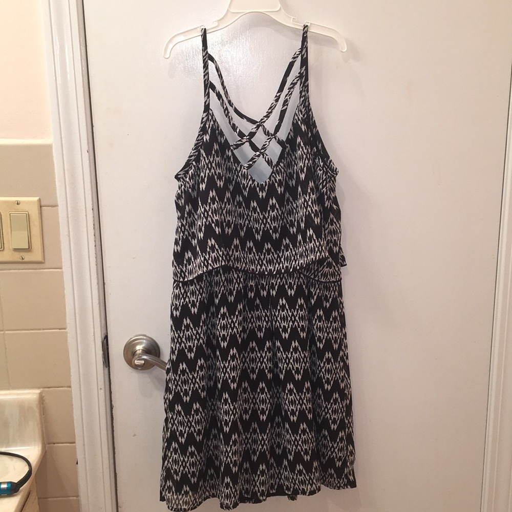 Flowy Ruffle Aztec Print Dress