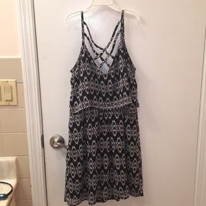 Flowy Ruffle Aztec Print Dress