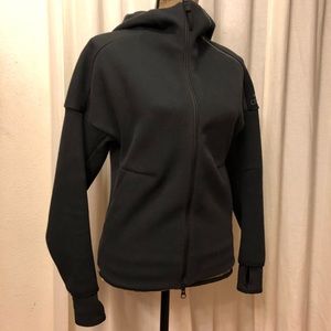 Black Adidas zipfront hoodie jacket