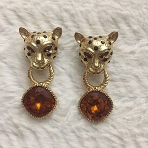 R.J. Graziano Vintage Leopard Clip-On Earrings