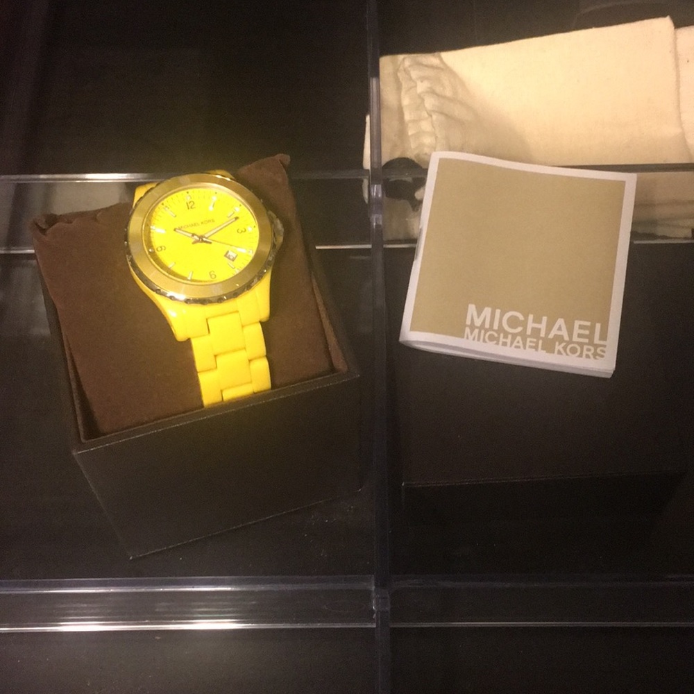 Yellow Michael Kors watch!