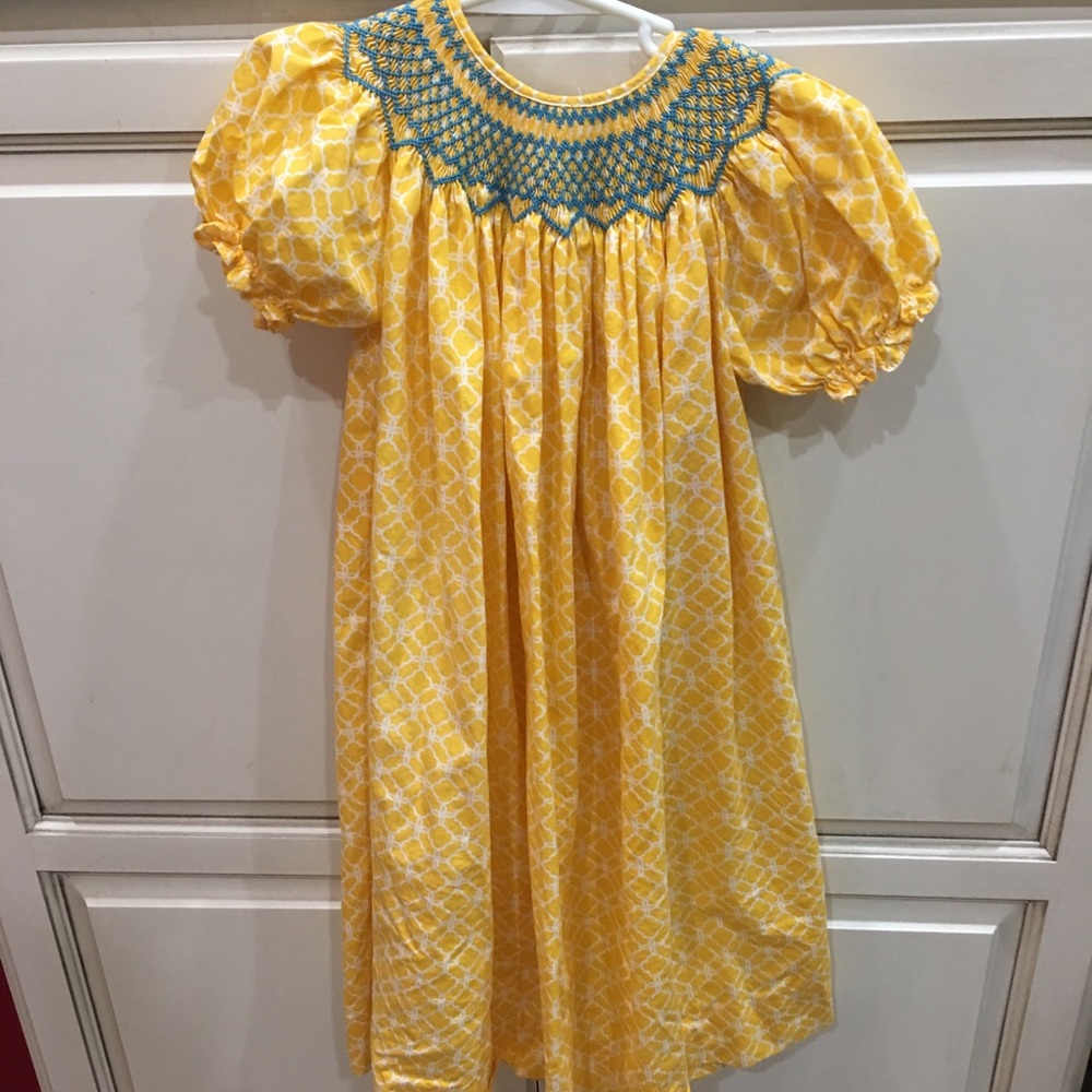 EUC-Smocked yellow dress