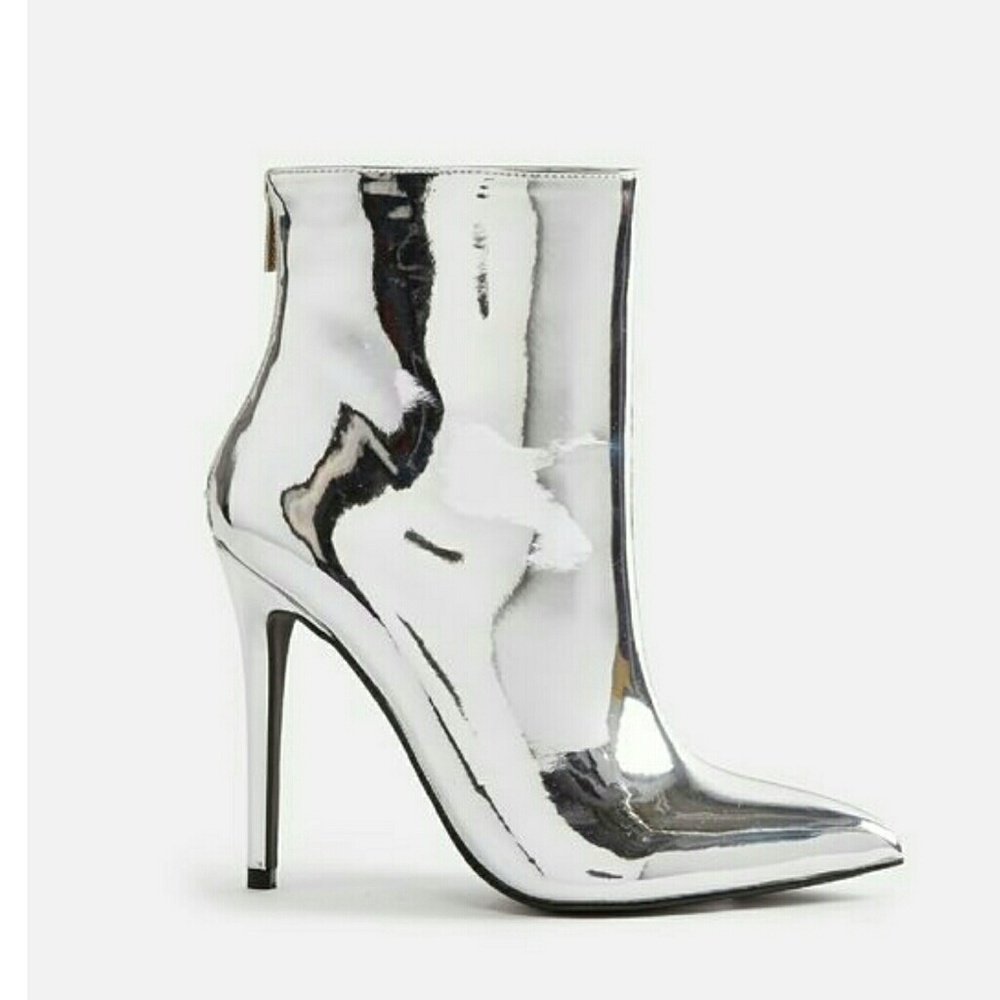 Silver Stiletto Heel Boot Size 8 & 9 - Picture 7 of 7