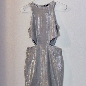 Express Metallic Silver Dress