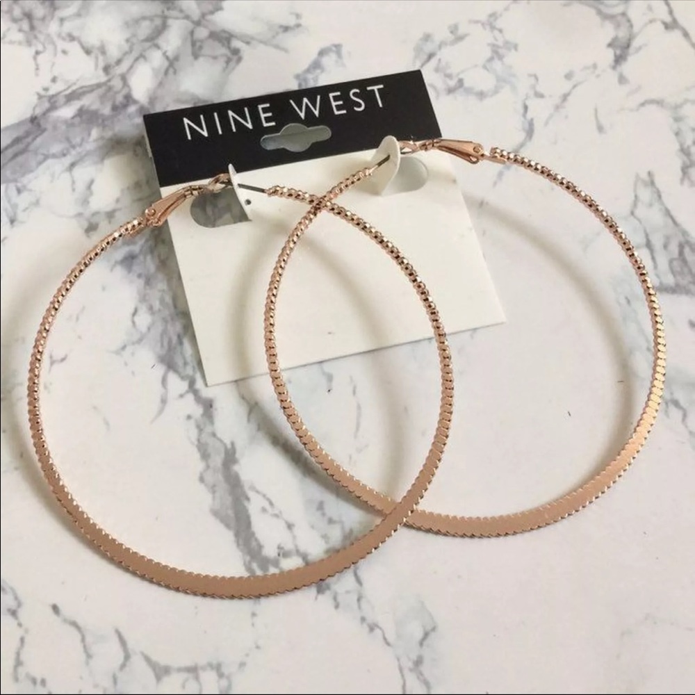 Nine West Rose gold hoops