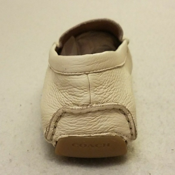 Coach Chalk Amber Leather Loafer Logo 7.5 Shoes - Picture 6 of 8