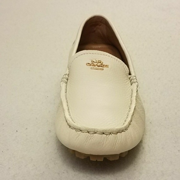 Coach Chalk Amber Leather Loafer Logo 7.5 Shoes - Picture 5 of 8