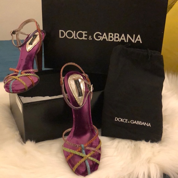 Dolce & Gabbana Multicolor Snakeskin Sandals 6.5 - Picture 1 of 6