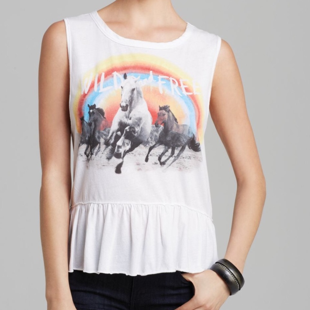 Chaser LA Wild and Free Peplum Tank