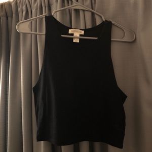 Black halter crop top