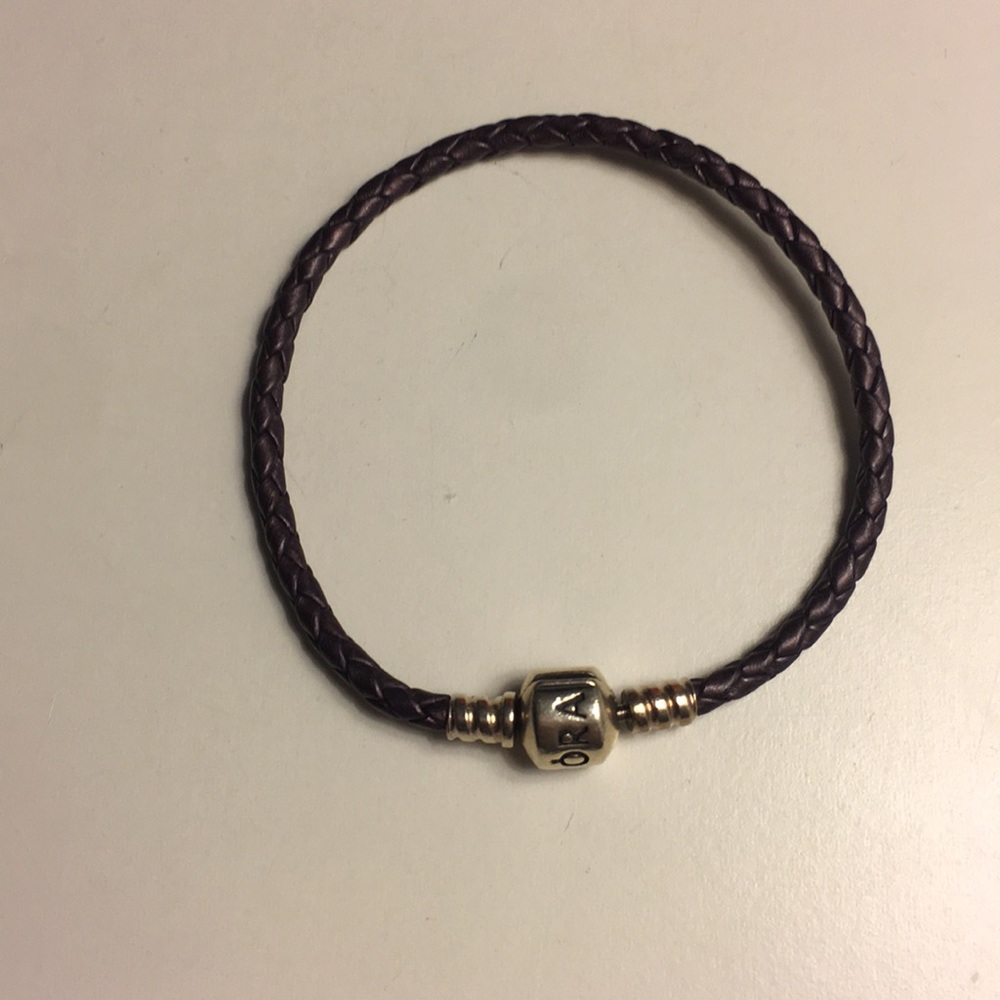Pandora braided leather charm bracelet