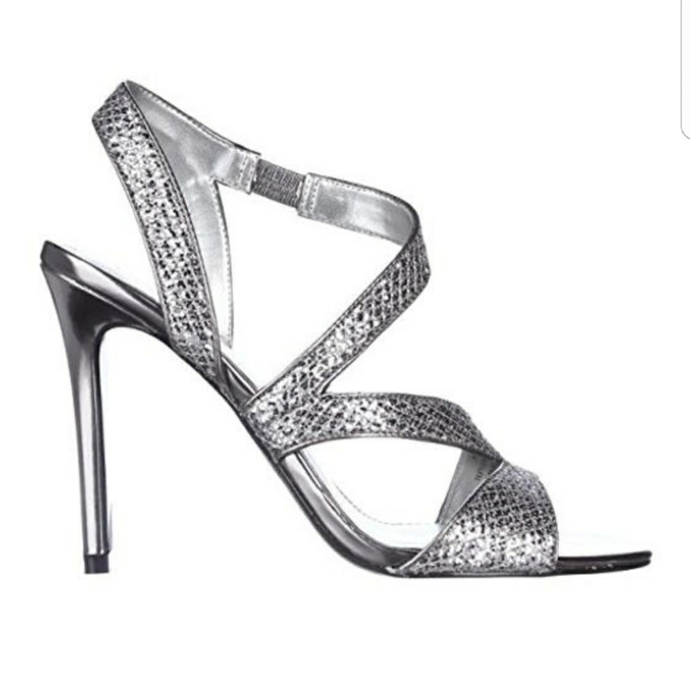 NEW Marc Fisher sz 8/8.5 silver evening sling back