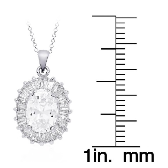 sterling silver oval necklace - Picture 3 of 3