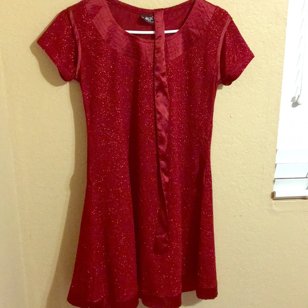 Red glitter dress