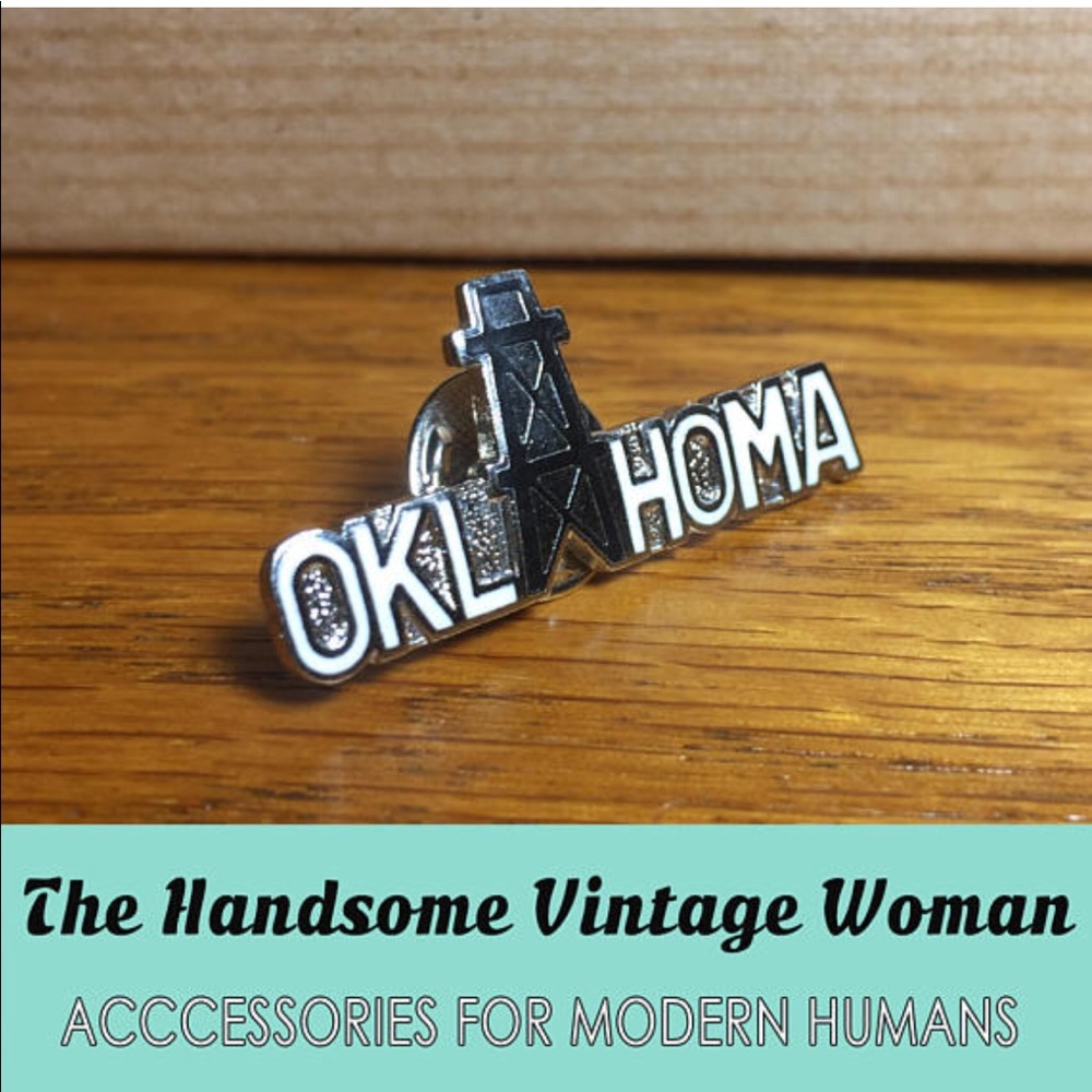 Oklahoma State Pride Enamel Pin, Vintage
