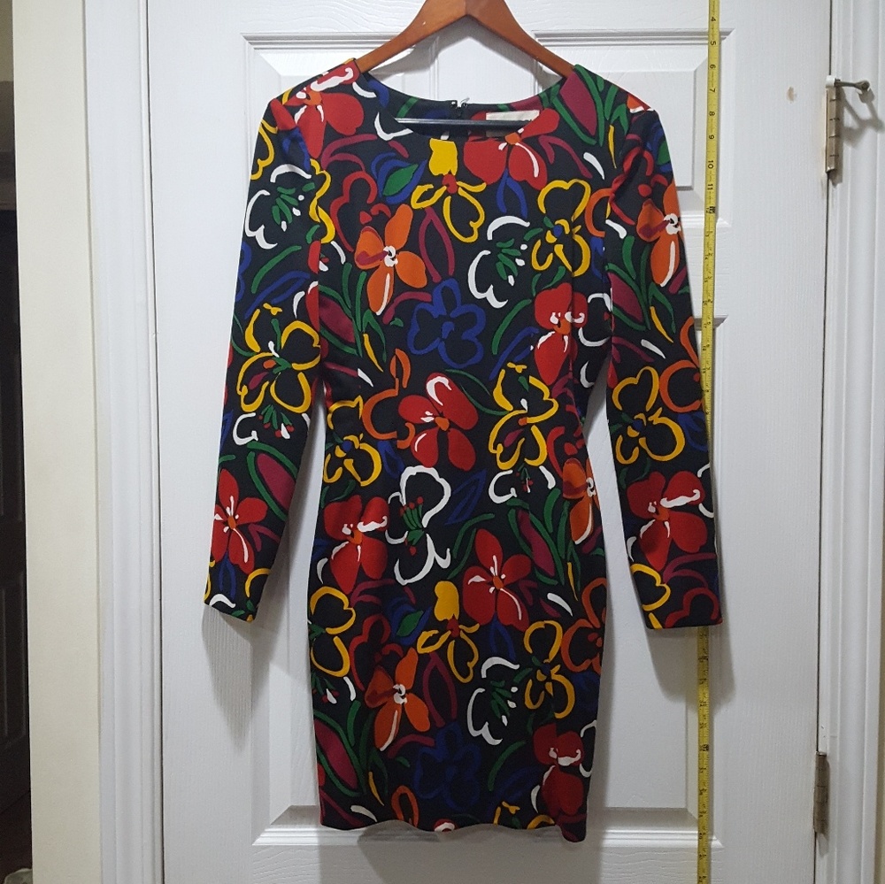 Awesome Vintage graphic floral dress - sexy!