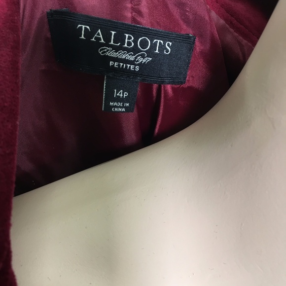 Size 14P Talbots Red Velvet One Button Blazer - Picture 2 of 8