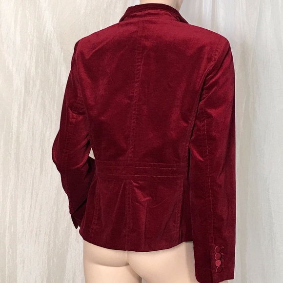 Size 14P Talbots Red Velvet One Button Blazer - Picture 7 of 8