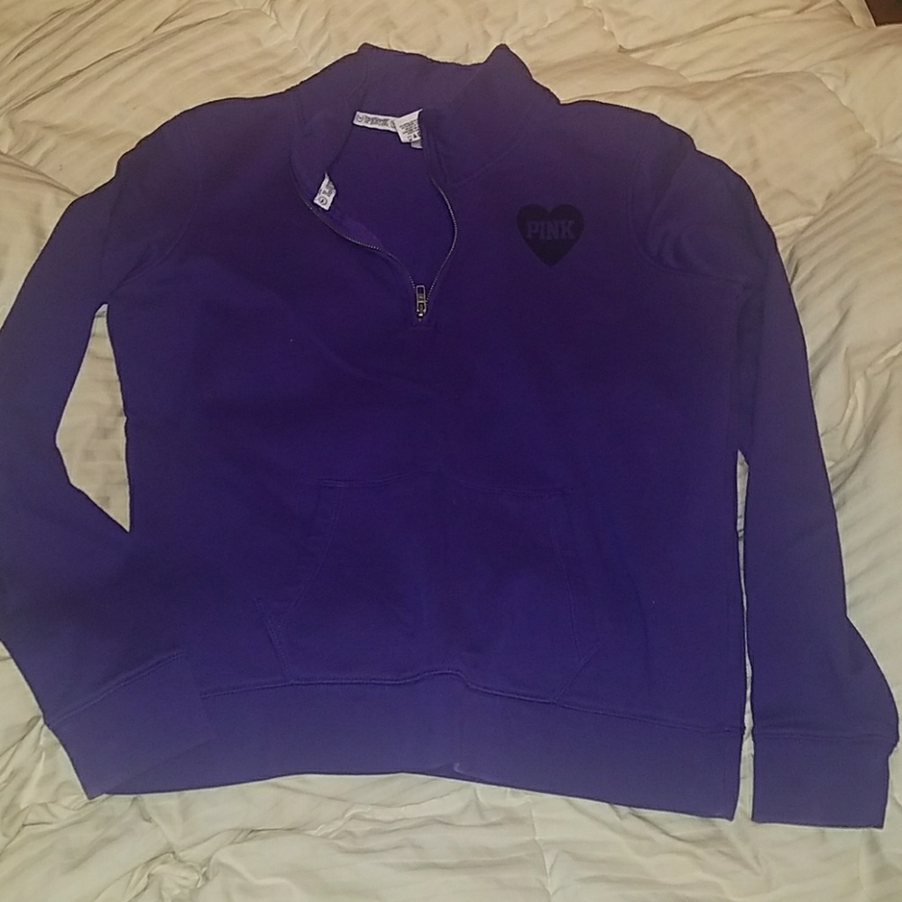 PINK Victoria's secret Crew neck half zip