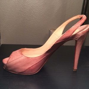SOLD- CL No Prive Eel Skin Peep Toes Size 38.5
