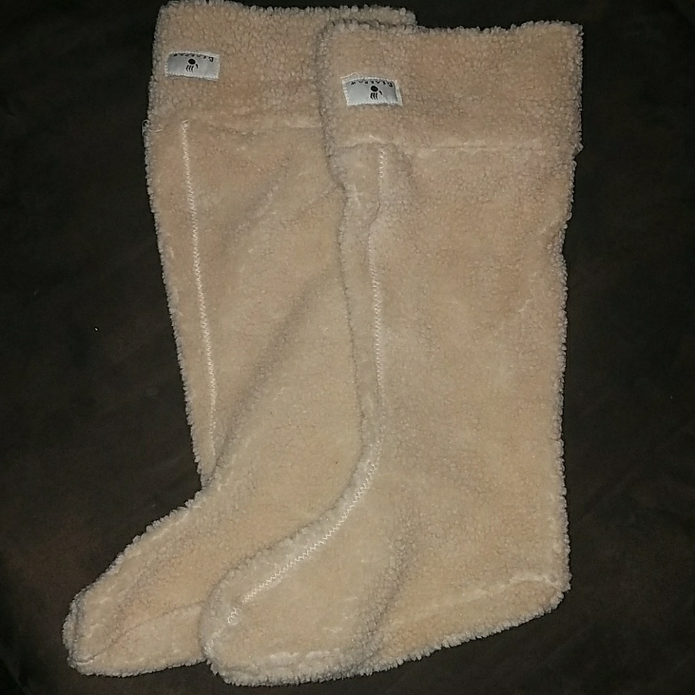 Bearpaw tall wooly socks.