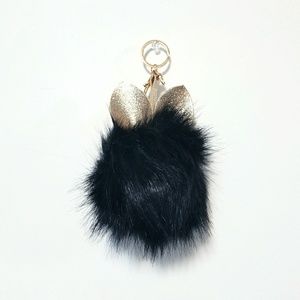 🌼FINAL🌼 Glitter Bunny Ear Fur Pom Keychain