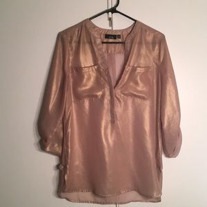 Nude shimmer blouse