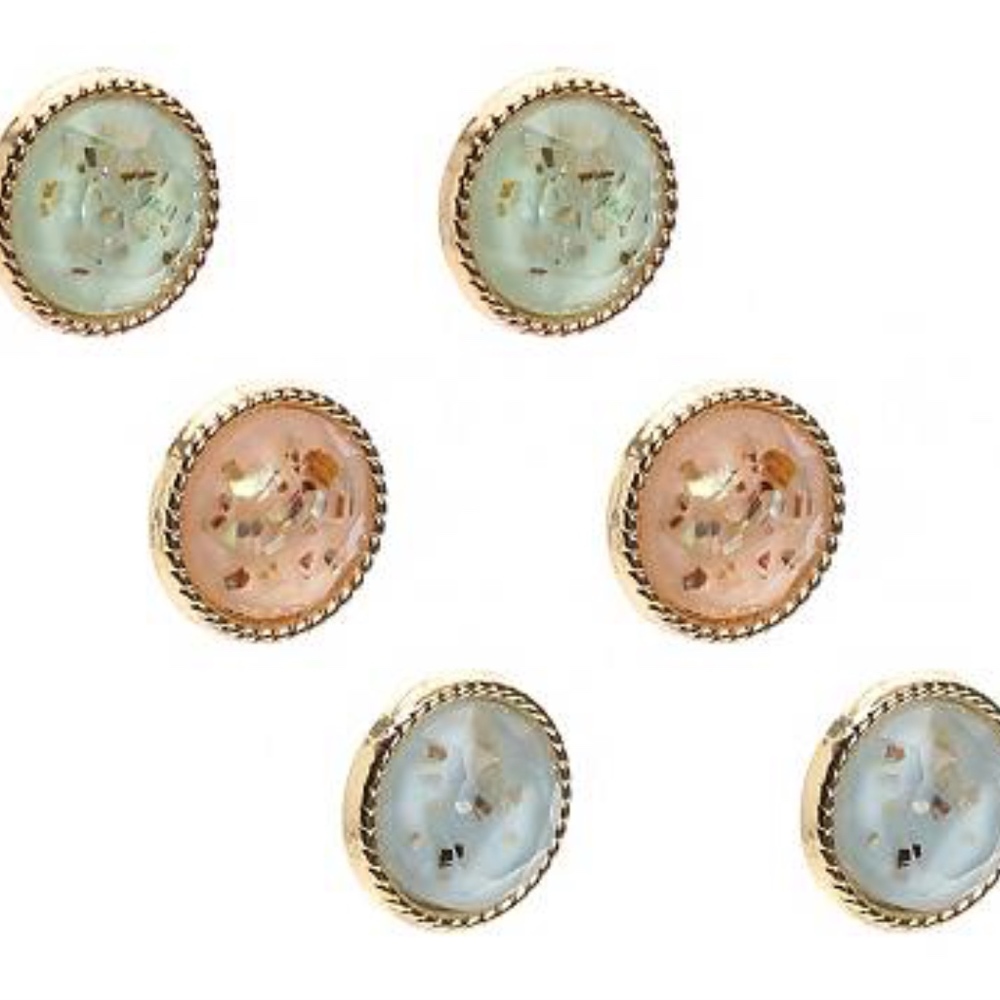 Stone Earrings - 3 pairs