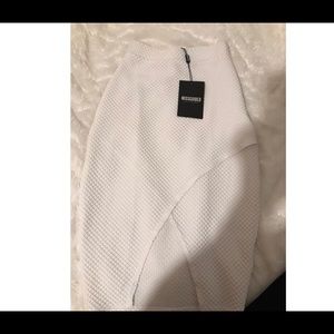 White Front Split Skirt