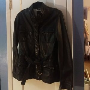 GAP black leather moto jacket
