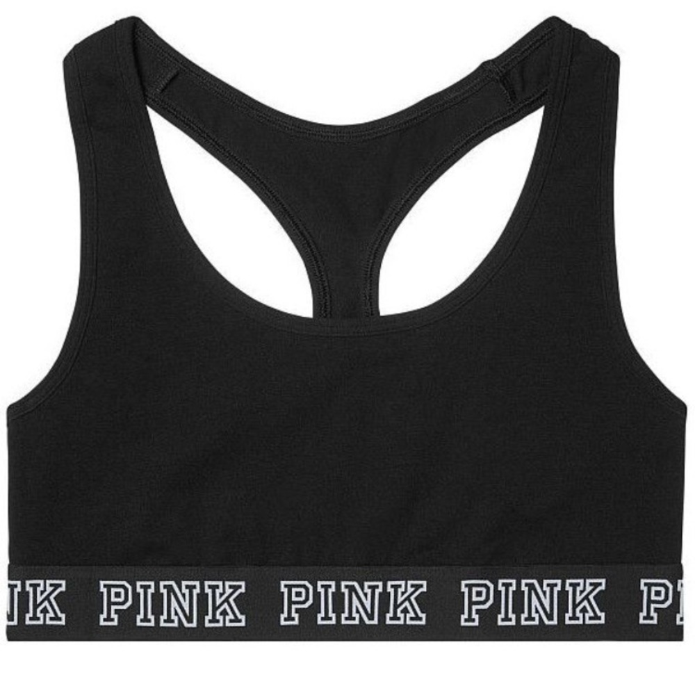 PINK black sports bra