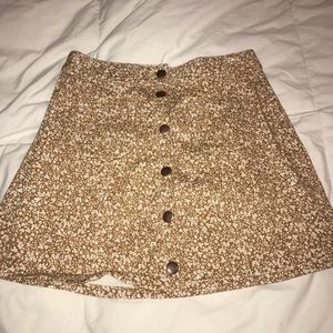 Flower jean button up skirt