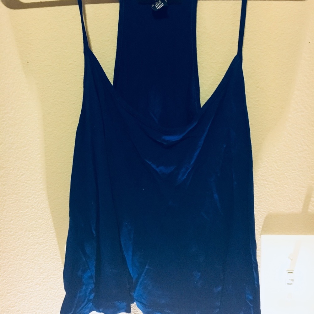 Forever 21 spaghetti strap blue crop top