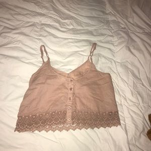 Pink lace croptop