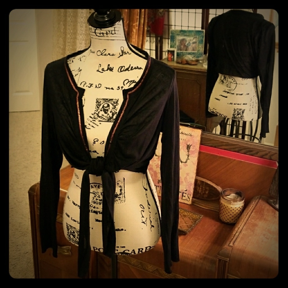 Designer Semi-sheer Sequin Shrug