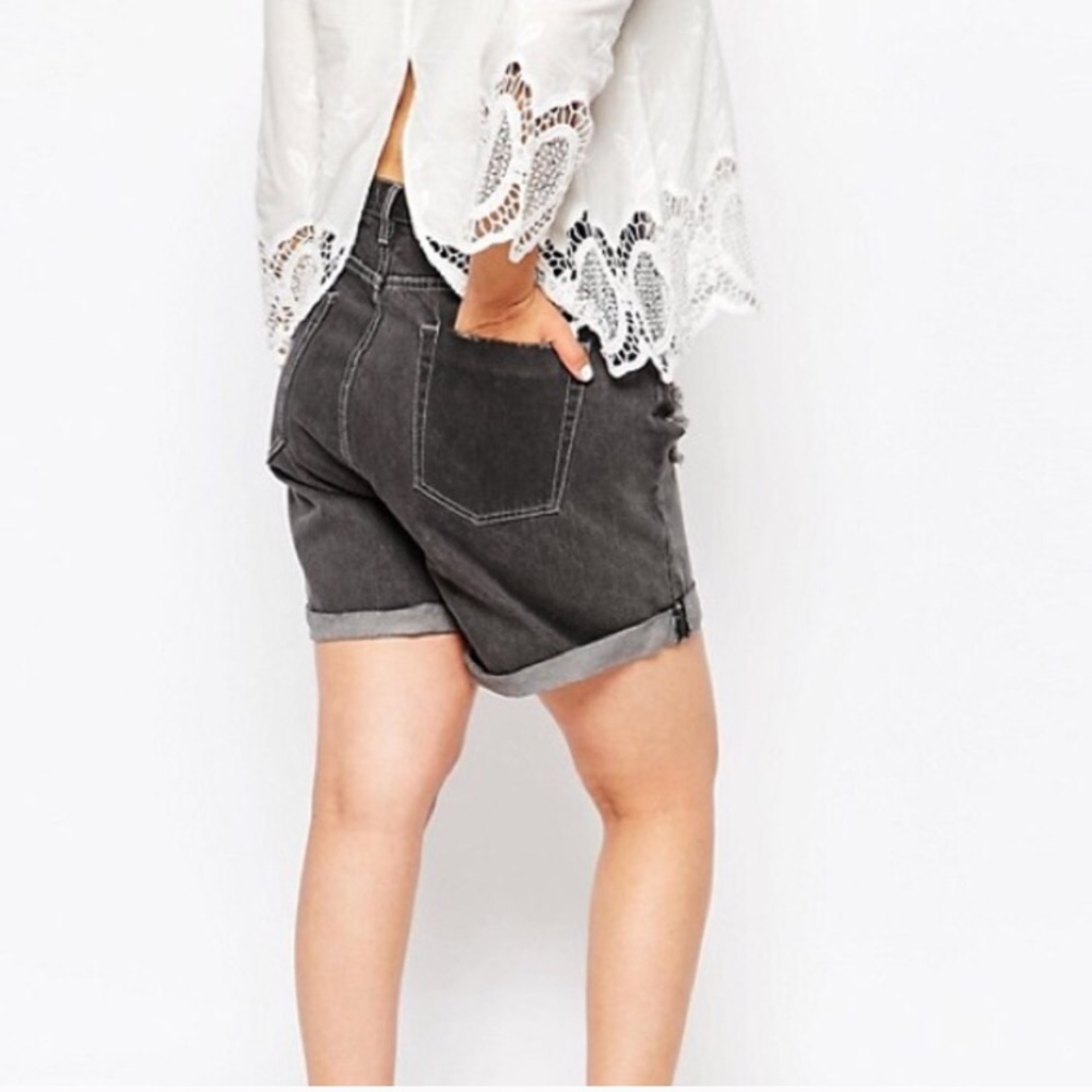 Denim high waste shorts