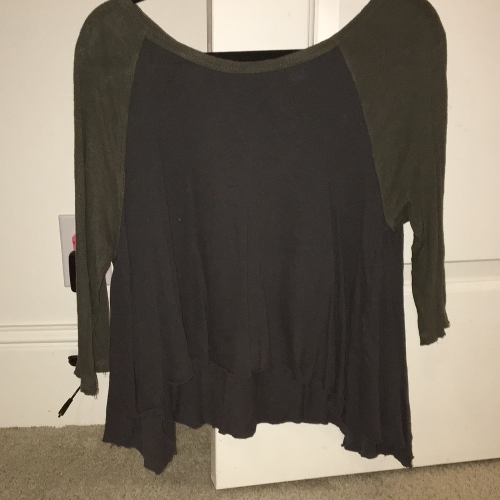 Navy and green long sleeve