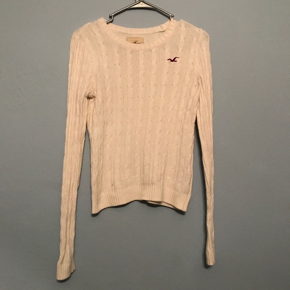 Cream Hollister Cable Knit Sweater