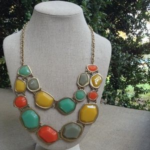 Like new! Multi colored 2 row bib necklace