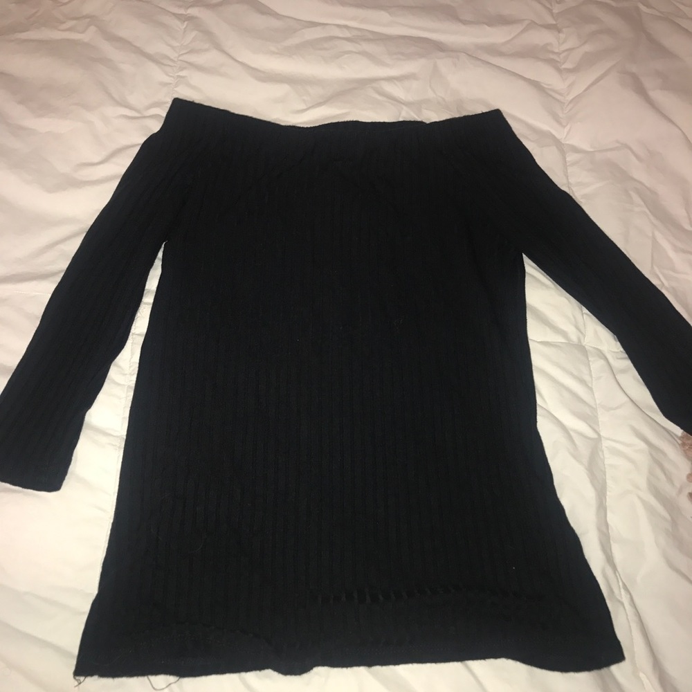 Off the shoulder black shirt