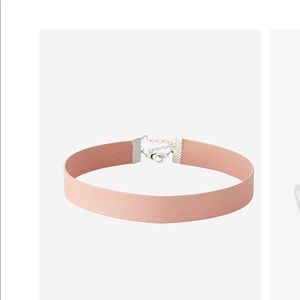 Express mauve colored pleather choker necklace