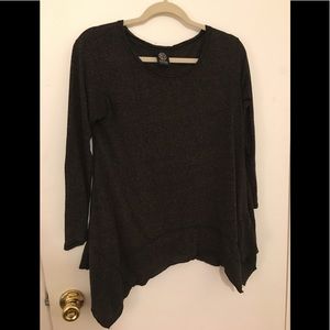 Asymmetrical charcoal sweater