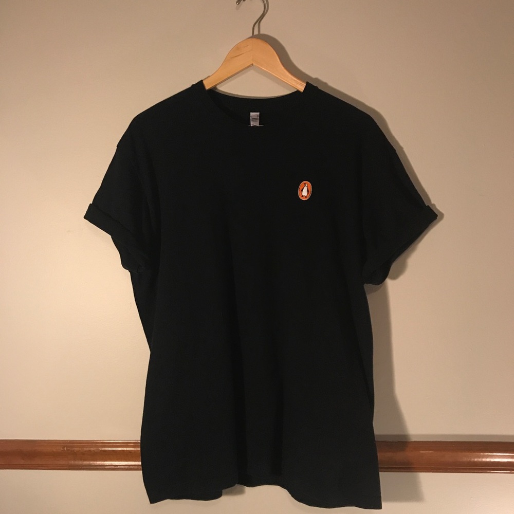 american apparel black top with penguin logo