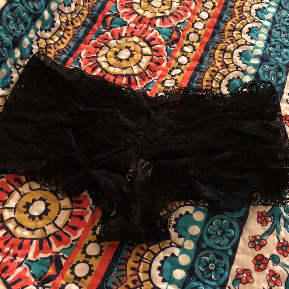 Lace black boy shorts