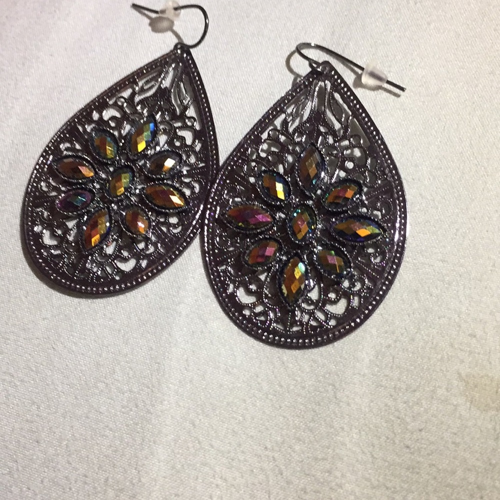 Colorful stone earrings
