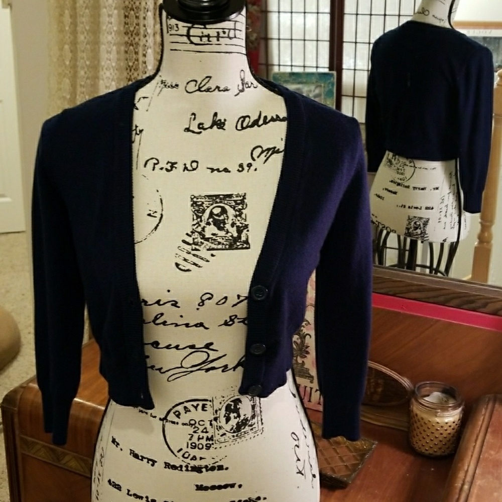 Navy Blue Cotton Shrug