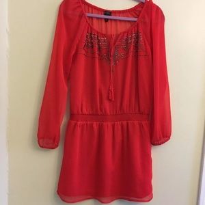 Jessica Simpson red dress with beading size Med