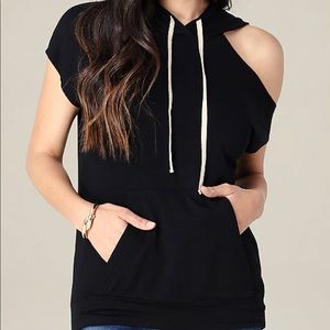 Bebe Cutout Hooded Sweatshirt